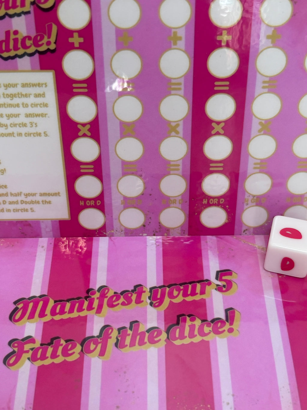 Manifest my 5 fate of the Dice games choices